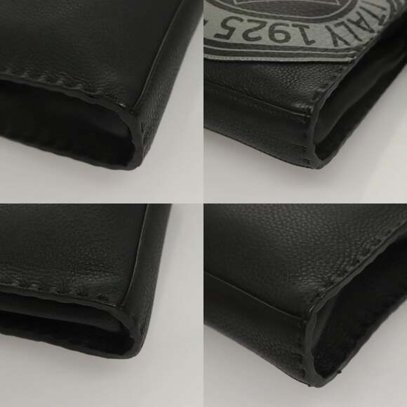 FENDI Celeria Hand Bag Leather Black Silver - Picture 10 of 13